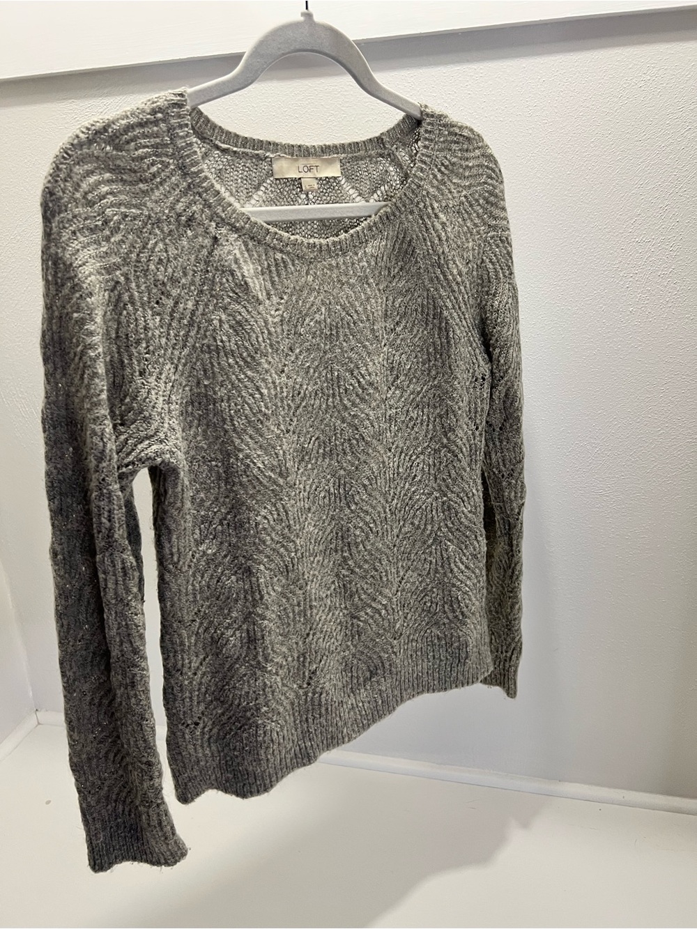 LOFT: Cable Open-Textured Knit Sweater
